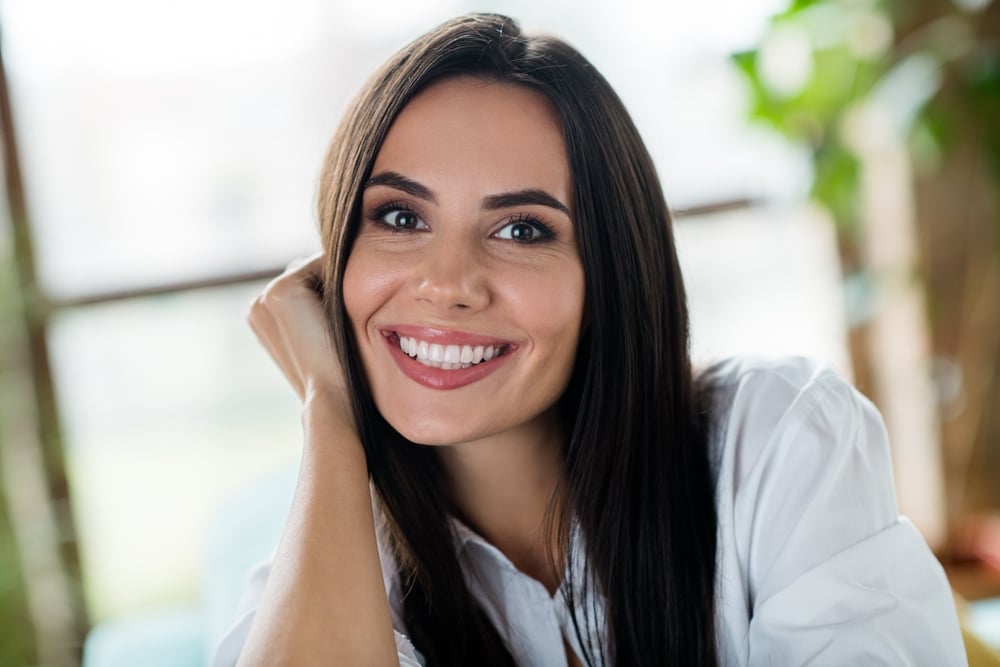 Portrait,Of,Adorable,Satisfied,Cheerful,Girl,Beaming,Smile,Arm,Touch general dentist near me